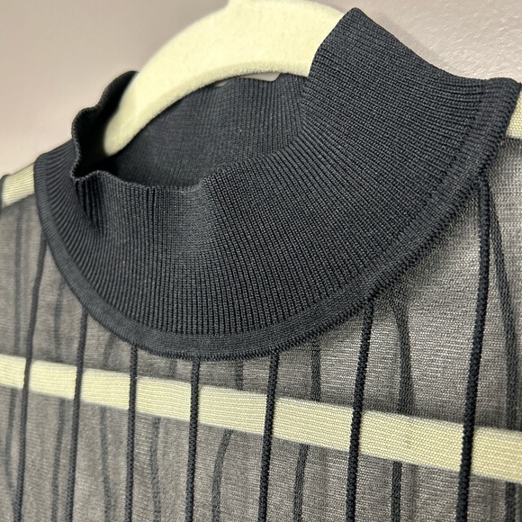 Milly Black Sheer mock neck long Sleeve Top size s - Picture 4 of 15